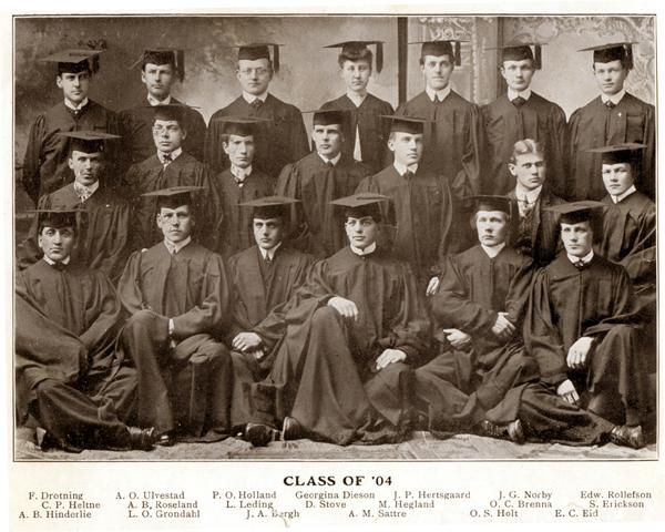 class of 1904 (Stove, 4th from left, middle row).jpg - Students at St. Olaf College 1904. David Stoeve in the center. (Picture borrowed from St. Olaf College)